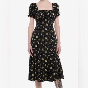 Thorn & Fable Hot Topic Sunflower Milkmaid Midi Dress